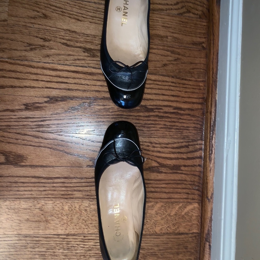 Black Chanel ballet slippers